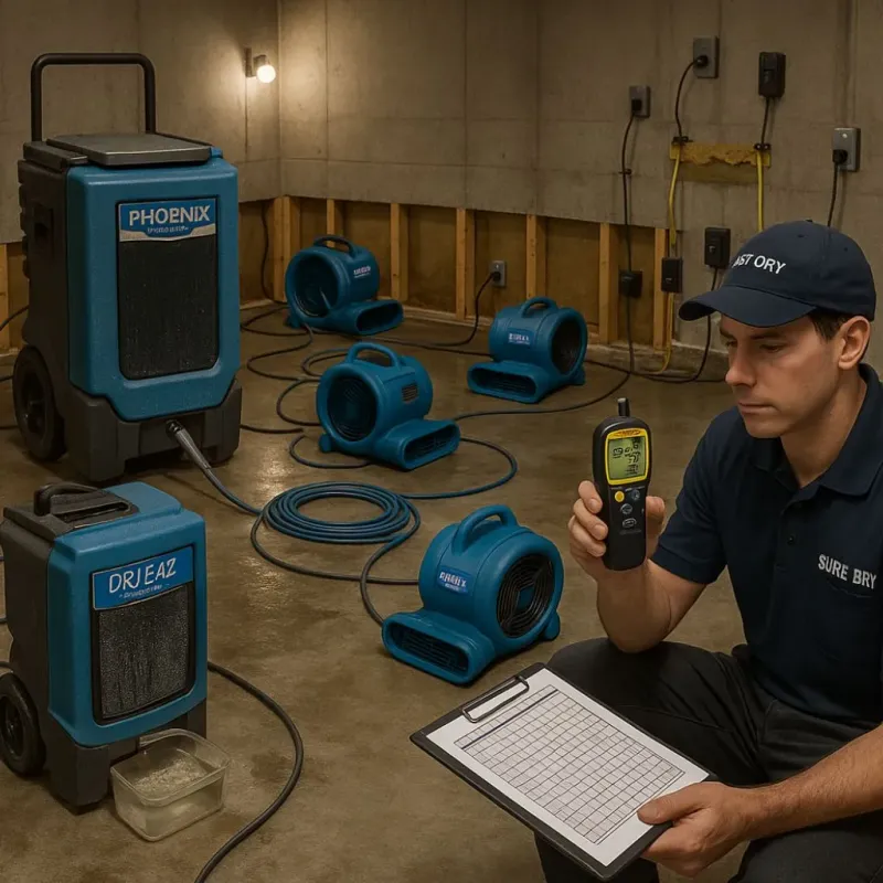 Structural Drying and Dehumidification process in Angwin, CA